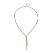 Collier DIANA avec chaîne perlée et détail lariat en zircone pavé.