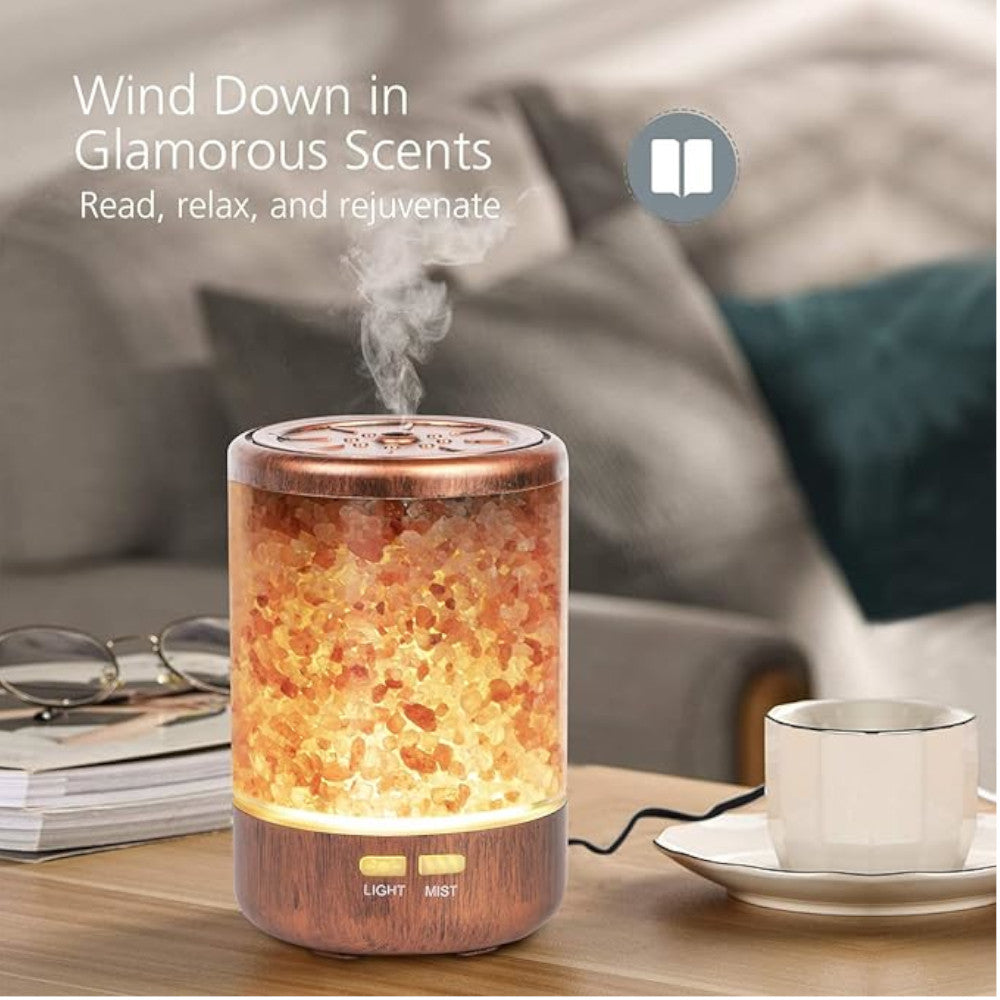 AUTUMN RAIN Essential Oil Diffuser Himalayan Salt Lamp Cool Mist Humidifier 3 in 1