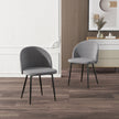 Dylan Set of 2 Mid-Back Velvet-Touch Dining Chairs-Grey