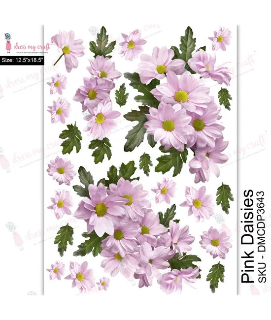 Dress My Craft Transfer Me - Pink Daisies (12.5