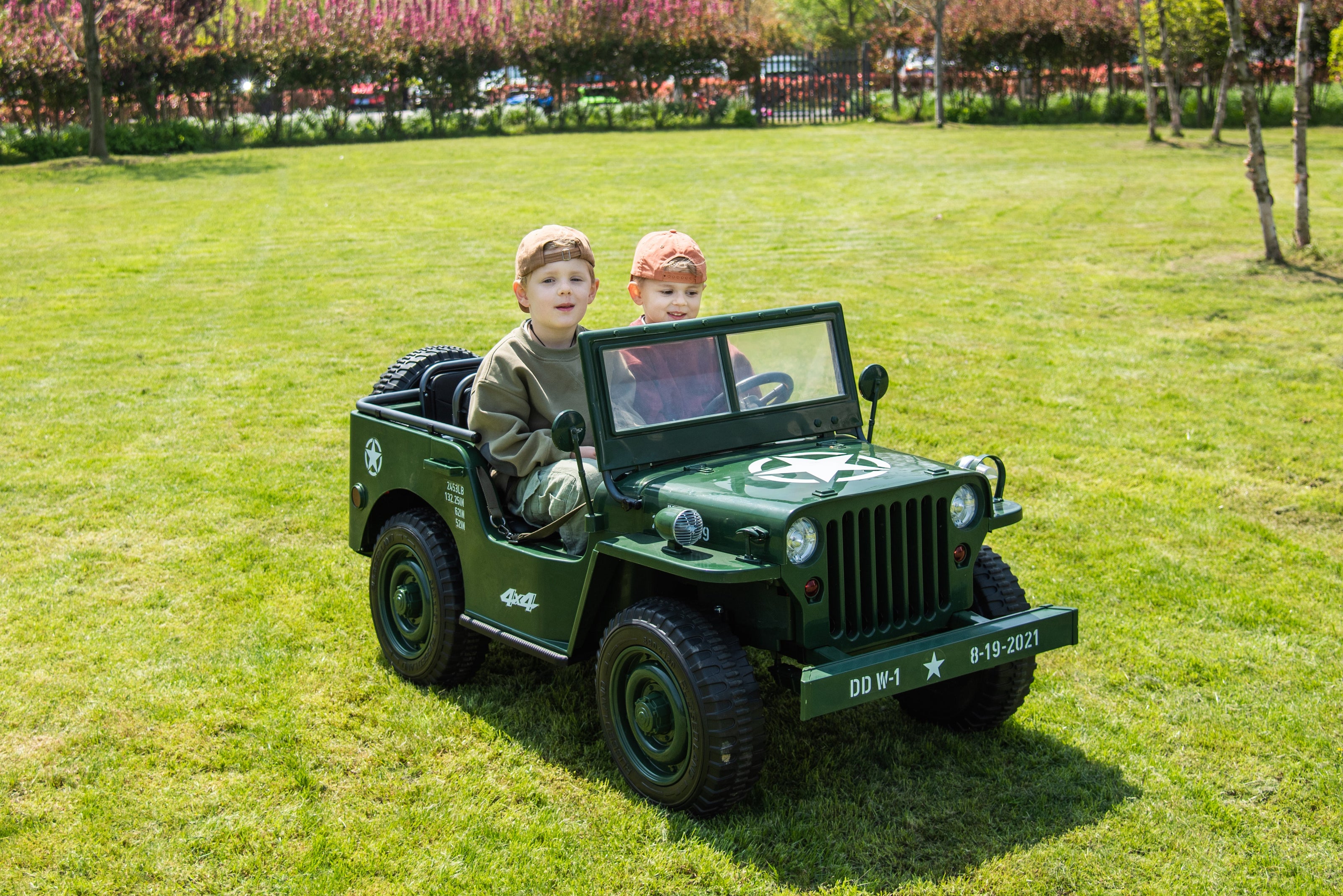 24V Army Jeep 3 Seater DELUXE Kids Ride On Car with Remote Control