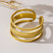 MATHEO : Bague en or texturée à trois anneaux superposés