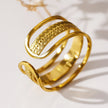 MATHEO : Bague en or texturée à trois anneaux superposés