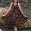 Handkerchief Dress In Orange & Black Tie Dye