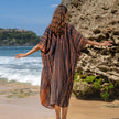 Long Kimono In Orange & Black Tie Dye