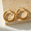 SPRINGDALE Gold: Textured Geometric Square Beaded Hoop Earrings