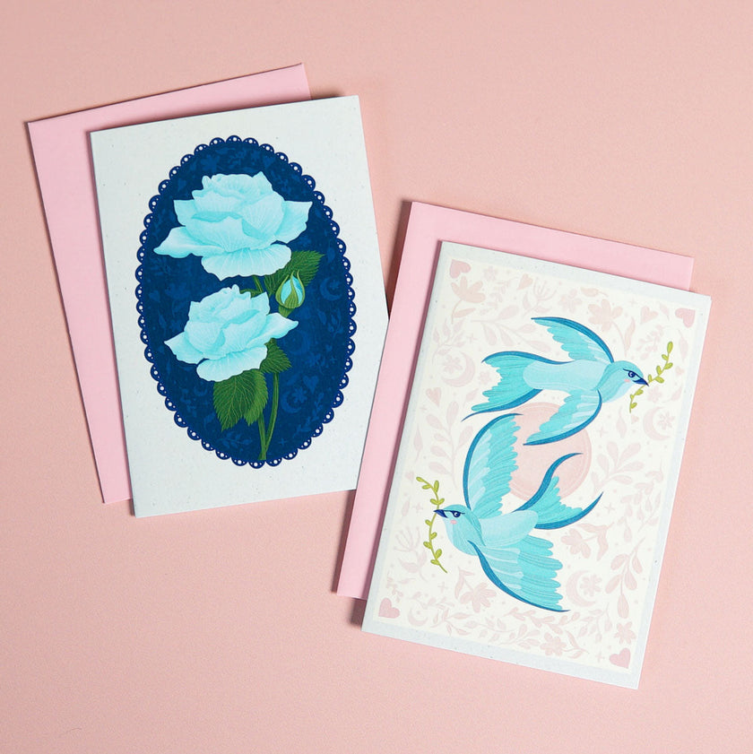 Feathered Friends | Sparrow Bird Mini Greeting Card