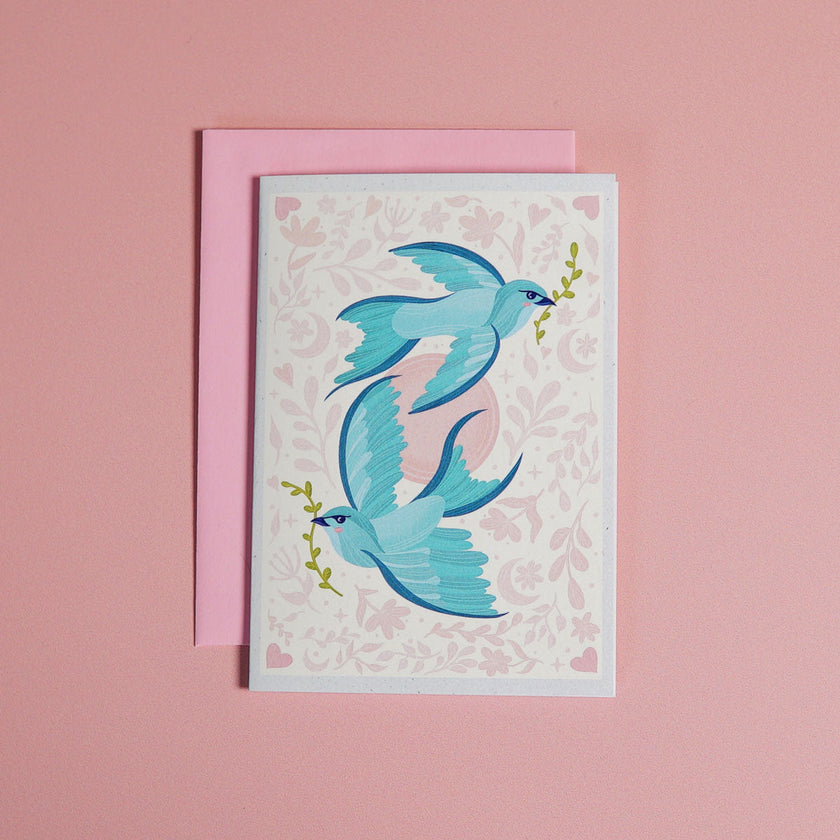 Feathered Friends | Sparrow Bird Mini Greeting Card
