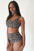Shorty cheeky taille haute - Fleuri