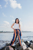 Navy & Gold Abstract Tie Dye Bali Pants