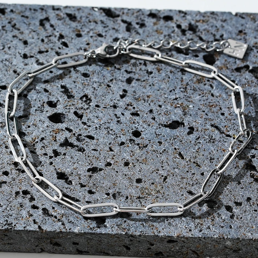 HAKILA LG: Essential Sillver Chain Link Paper-Clip Anklet