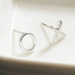OX Silver (White Gold): Hugs, Kisses & Sparkle Stud Earrings