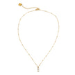 CABBANA Gold:  A Duo Set of Zirconia Charm Pendants on a Beaded Chain Necklace