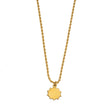 ISA Gold: Rope Chain Necklace with Pavé Zirconia Radiant Sun Pendant