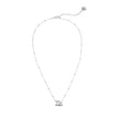 MAFFINA Argent (Or Blanc) : Collier délicat à maillons avec pendentif à double zircone.