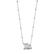 MAFFINA Argent (Or Blanc) : Collier délicat à maillons avec pendentif à double zircone.