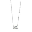 MAFFINA Argent (Or Blanc) : Collier délicat à maillons avec pendentif à double zircone.
