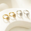 MAABU Silver (White Gold): Vintage Inspired Hoops with Removable Zirconia Embedded Heart Charm