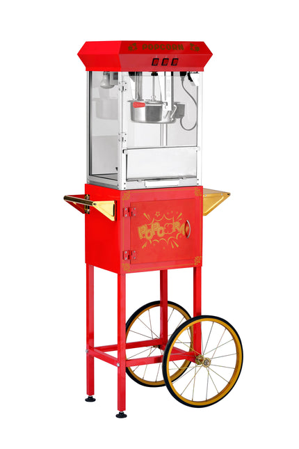 8oz Red Canadian Commercial Popcorn Machine with Stand 8oz