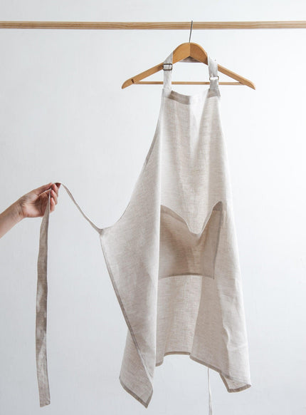 Adjustable Linen Apron - Oatmeal