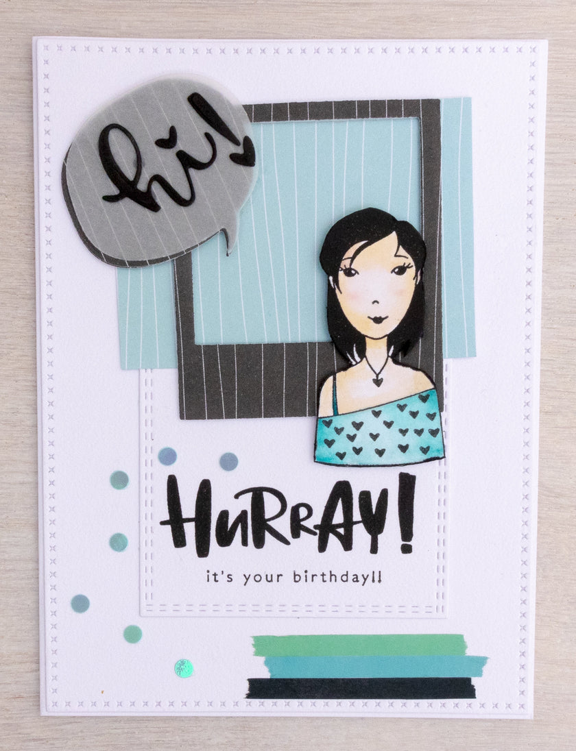 Karin Joan Clear Stamp Eng.Text Missees Collection 65x210mm nr.09