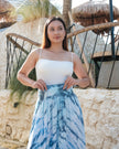 Bone Tie Dye Handkerchief Skirt - Blue