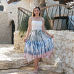 Bone Tie Dye Handkerchief Skirt - Olive, Denim & Peach