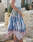 Bone Tie Dye Handkerchief Skirt - Olive, Denim & Peach