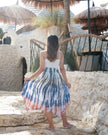 Bone Tie Dye Handkerchief Skirt - Olive, Denim & Peach