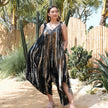 Abstract Tie Dye Design Romper - Grey & Gold Mix