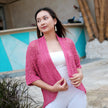 Short Sleeved Cardigan - Pink