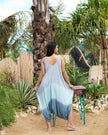 Ombre Three Colour Romper - Grey Blue Shades