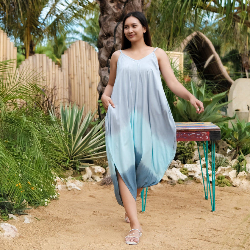 Ombre Three Colour Romper - Grey Blue Shades