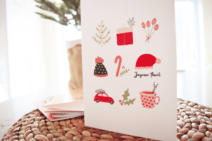 Carte de Noël pliée - format 5x7