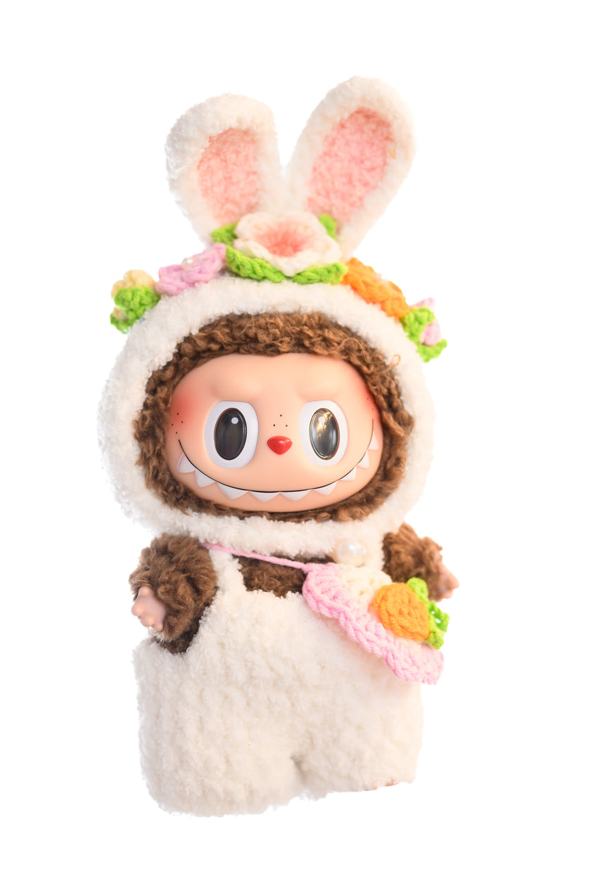 Handmade Labubu Outfit – White Bunny