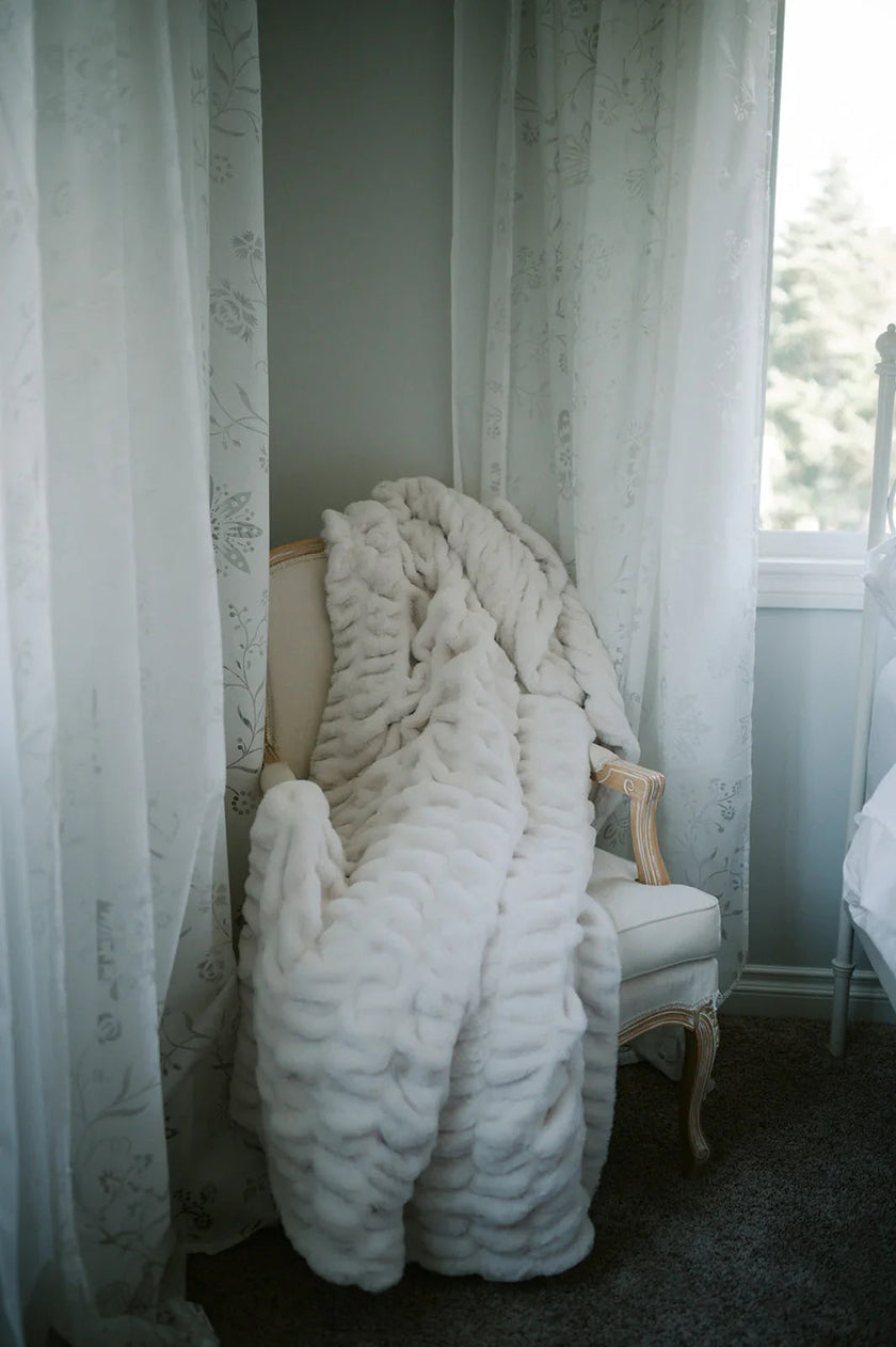 Cream Clouds Double-sided Minky Blanket