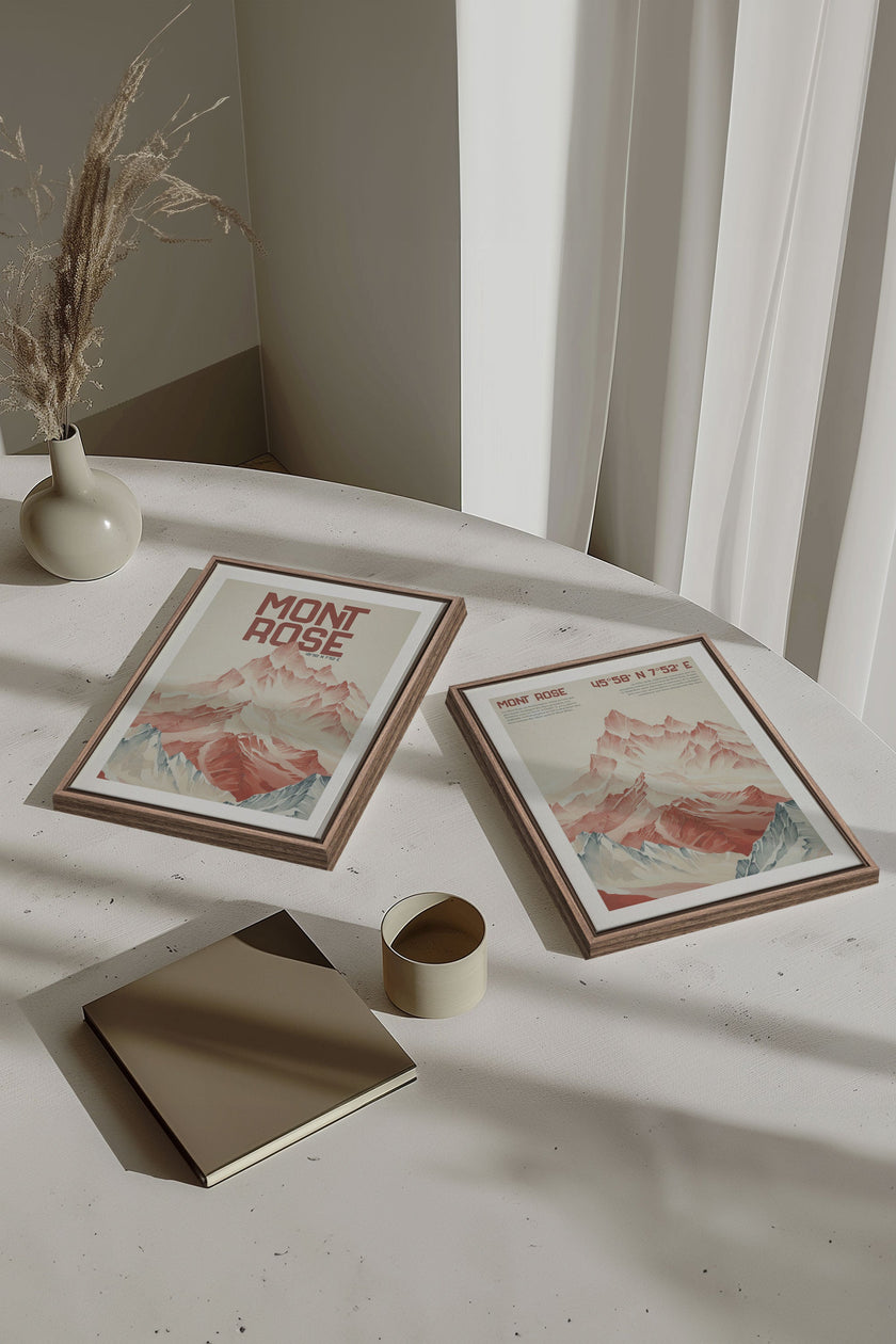 DUO ROSE SUMMIT (2 Oeuvres sur toile étirée)