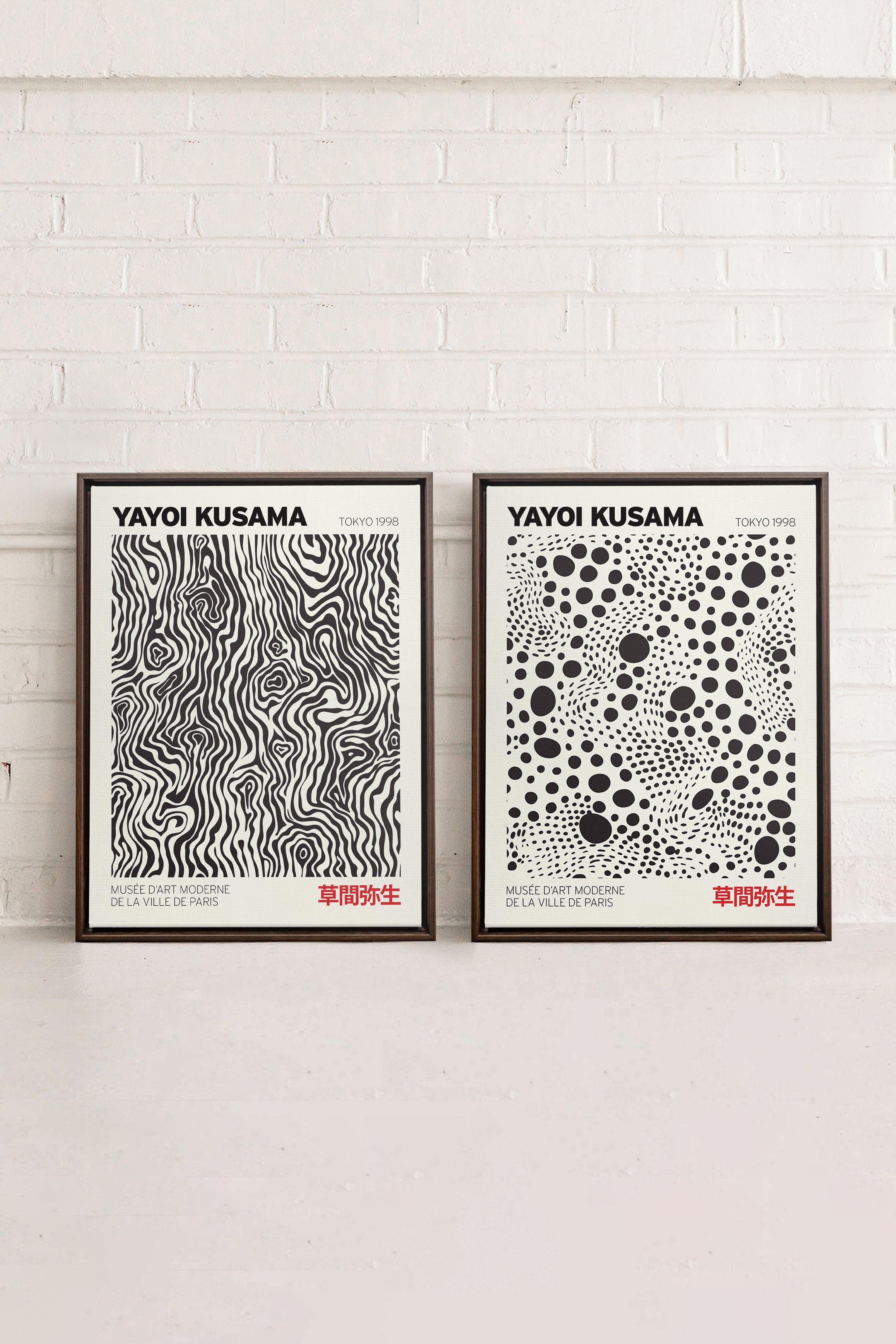COMBINAISON KUSAMA (2 Oeuvres sur toile étirée)