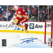 Dustin Wolf Autographed Calgary Flames Pre-Game Jump 8x10 Photo