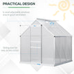 Outsunny 6' x 6' Aluminum Greenhouse Polycarbonate Walk-in Garden Greenhouse Kit with Adjustable Roof Vent, Rain Gutter  Sliding Door| Aosom Canada