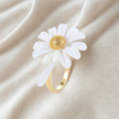 Daisy Petal Open Ring | White & Gold