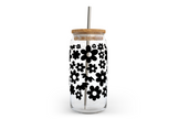 Daisys Glass Can with Bamboo Lid
