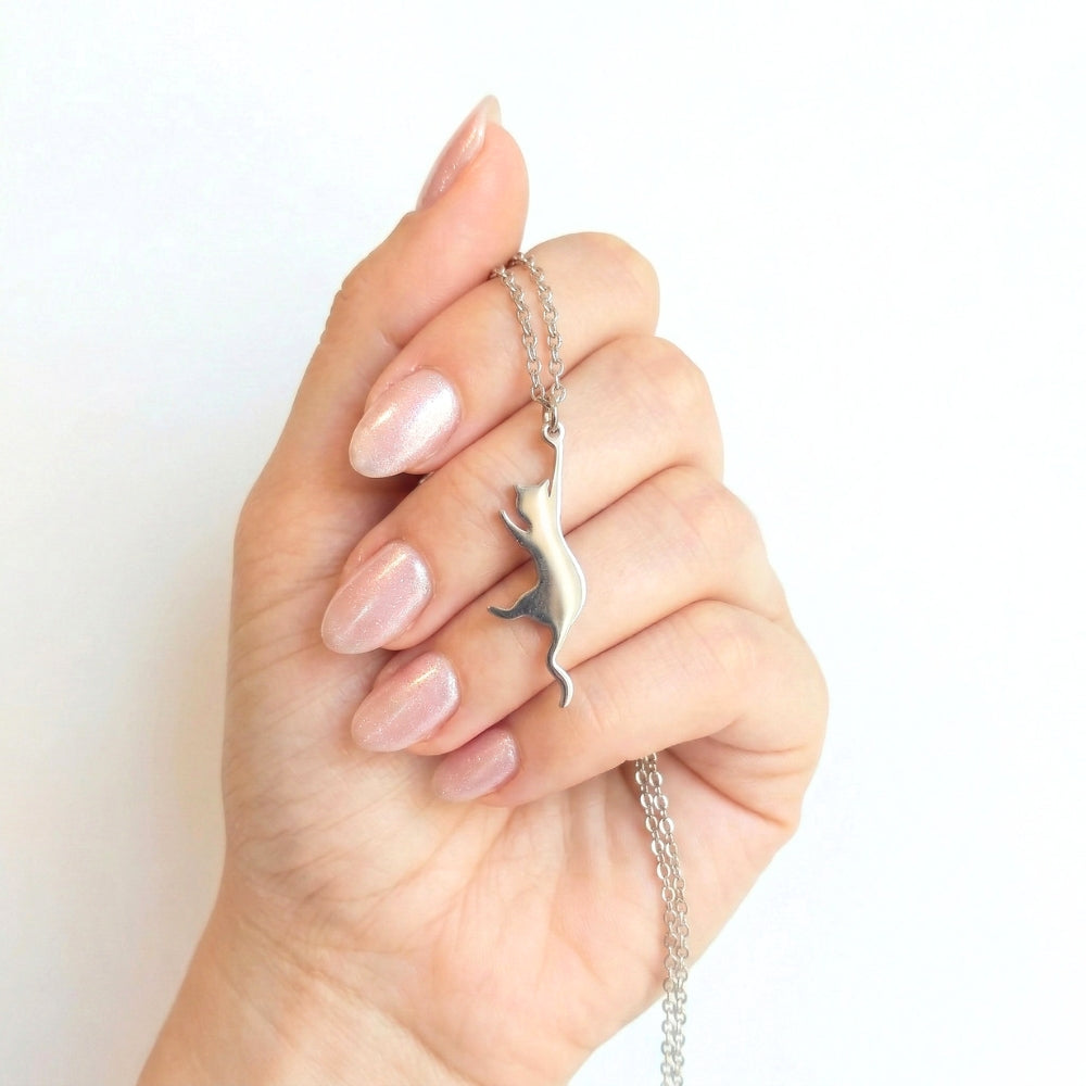 Hang In There Kitty Pendant | Necklace