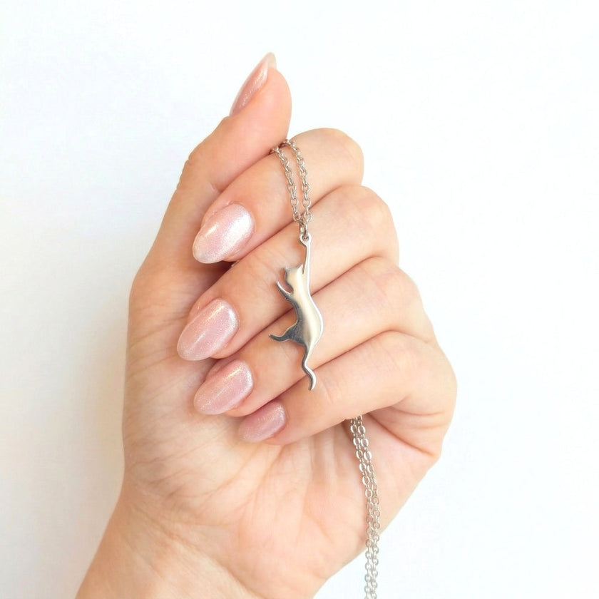 Hang In There Kitty Pendant | Necklace