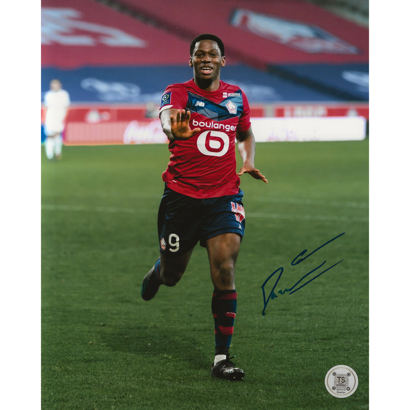 Jonathan David Autographed  LOSC Lille Goal Celebration 8x10 Photo