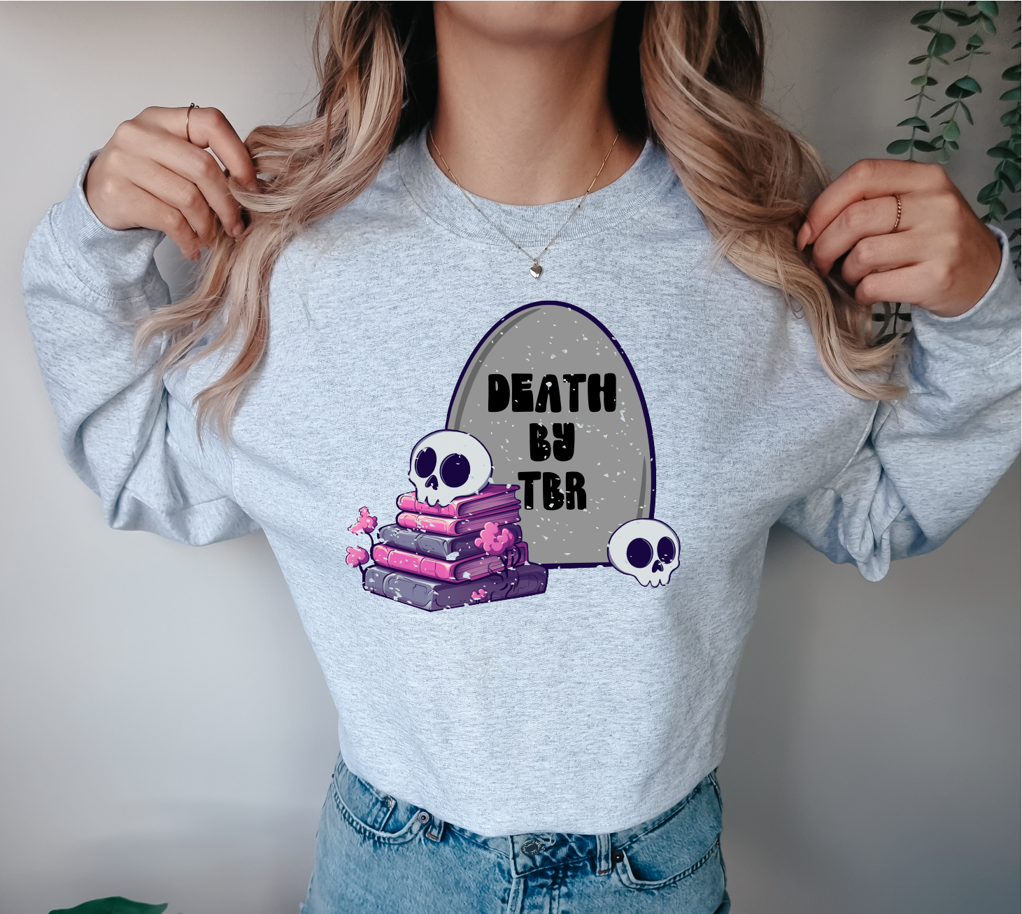 Death By TBR Unisex Crewneck Sweatshirt | Bookish Apparel