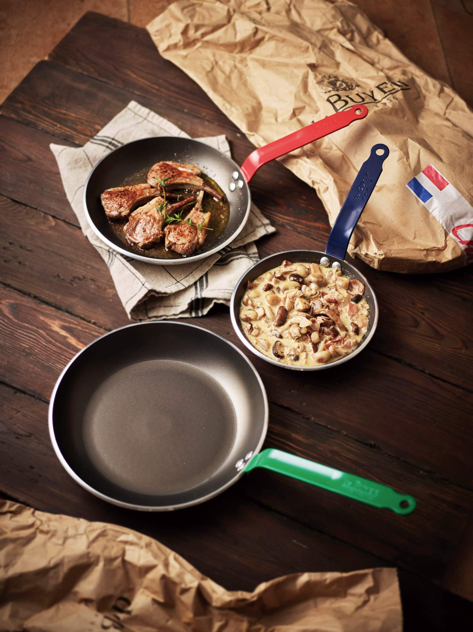 Debuyer - Choc, Frypan Round Non-stick 28cm Blue Handle