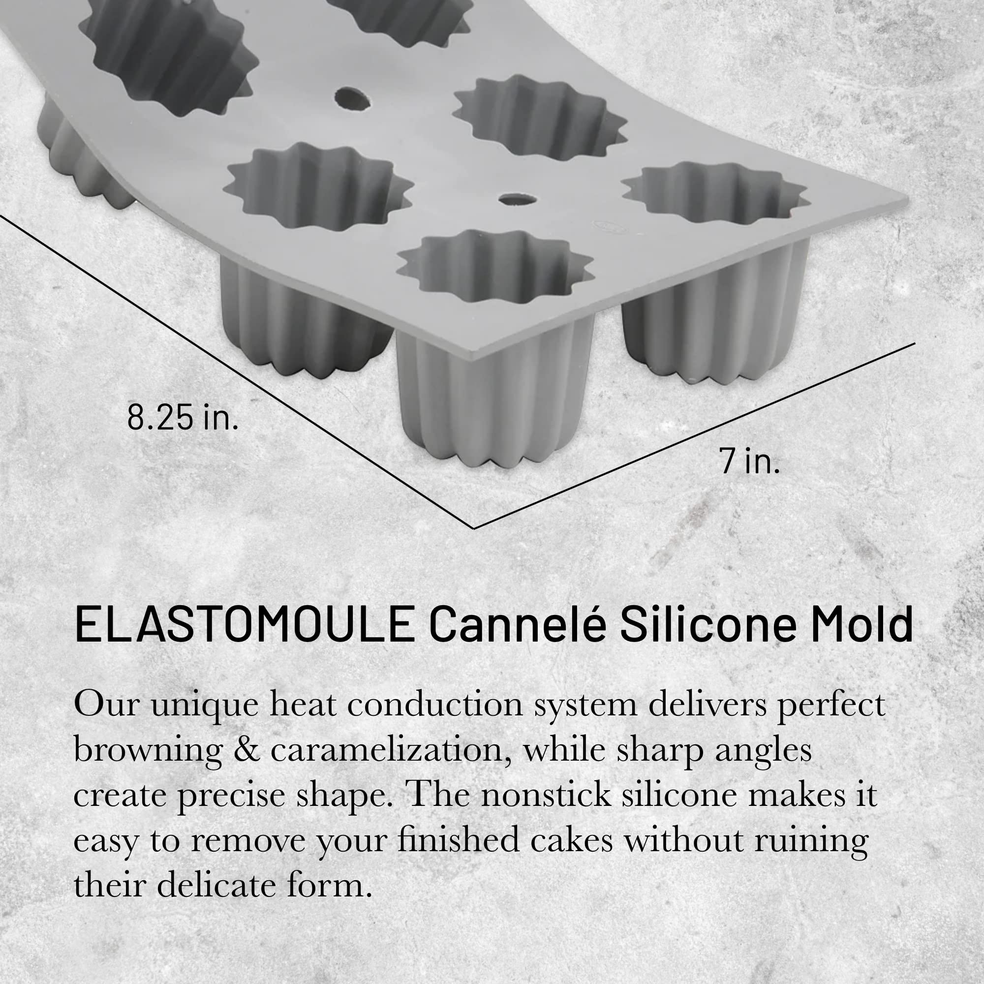 Debuyer - Elastomoule Bordelais Fluted Cakes Silicone Mold 6