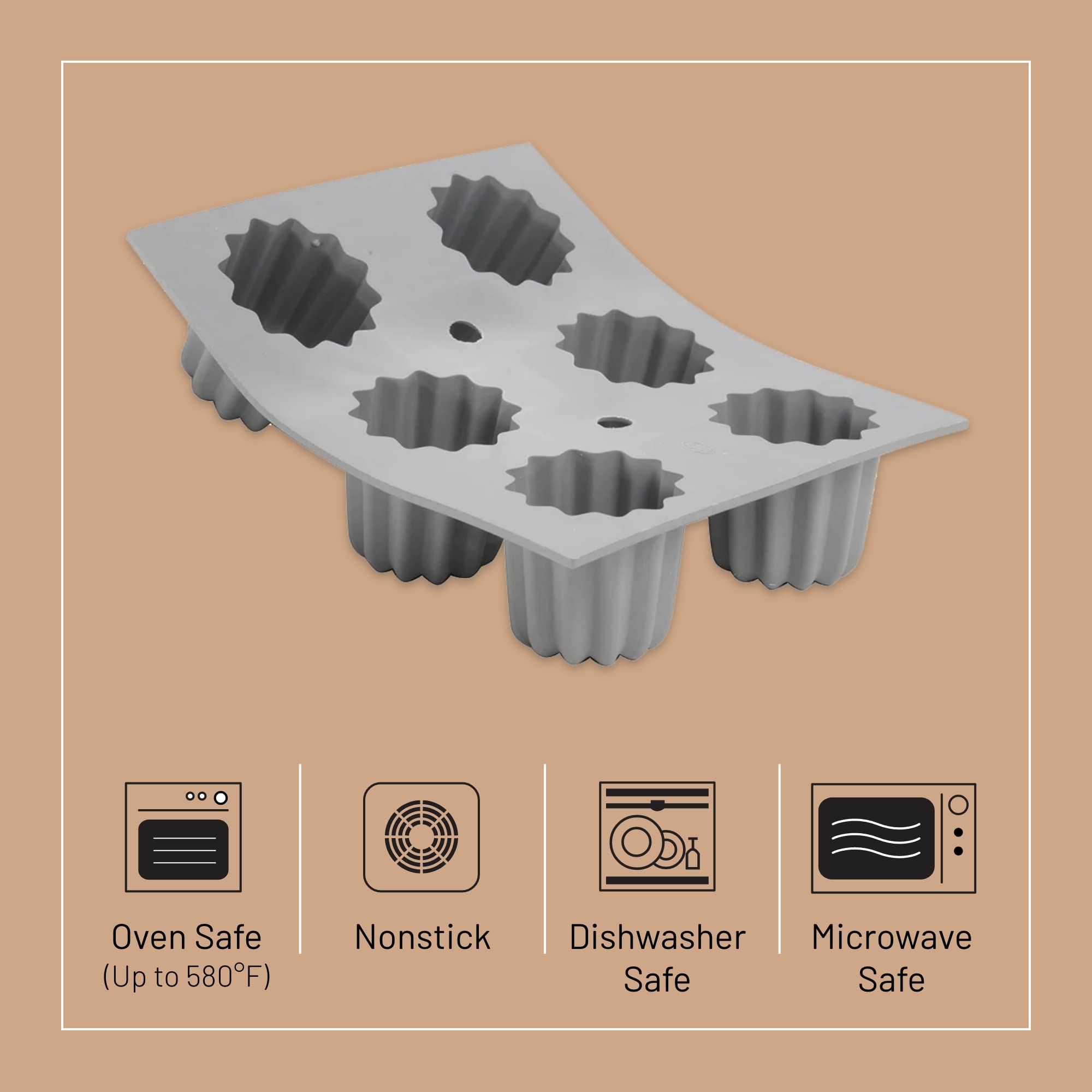 Debuyer - Elastomoule Bordelais Fluted Cakes Silicone Mold 6