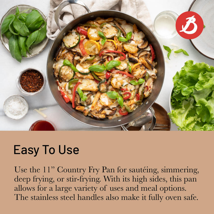 Debuyer - Mineral B, Country Frypan 28cm 2 Handles
